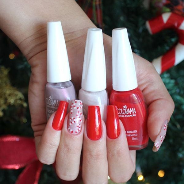Unhas para natal com cores natalinas