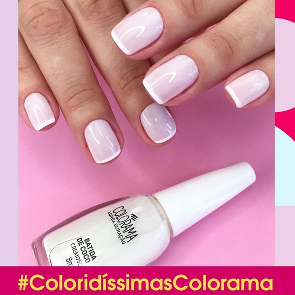 Francesinha com esmalte branco