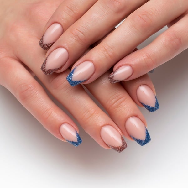 unhas em gel preta bailarina