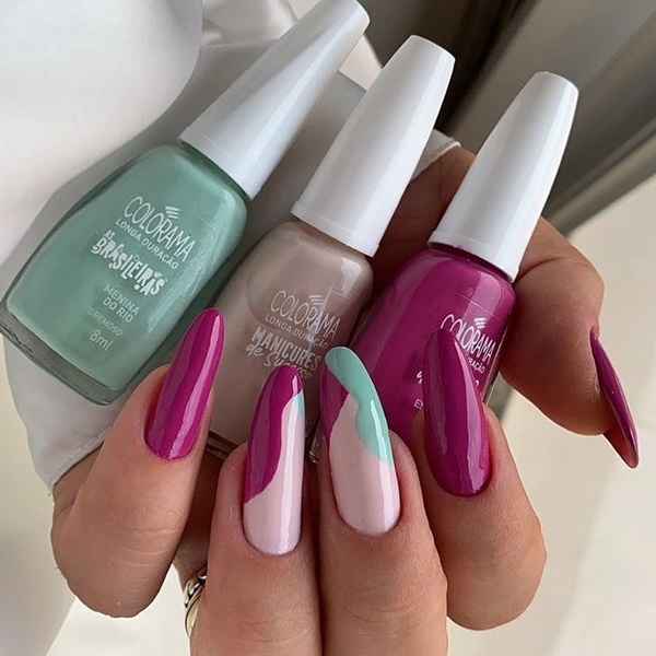 Unhas decoradas para o carnaval coloridas