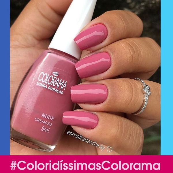 Ideia de unha nude em tom rosado